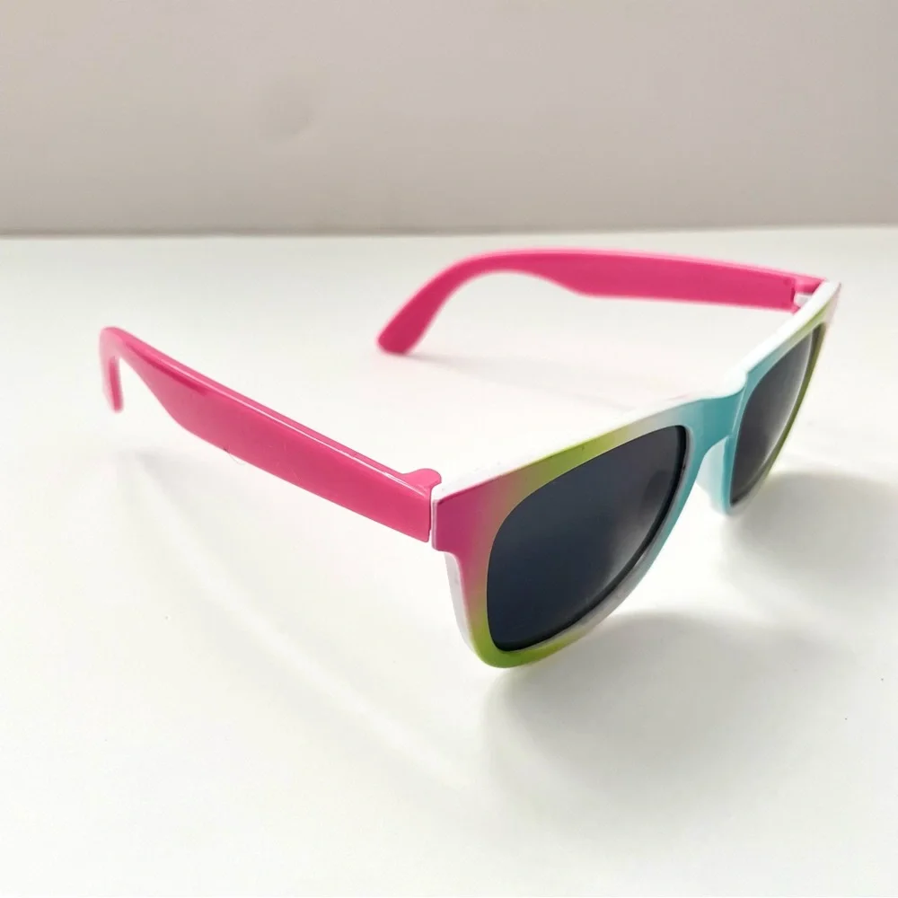 Girls Rainbow Sunglasses And Fuzzy Rainbow Unicorn Case Set!